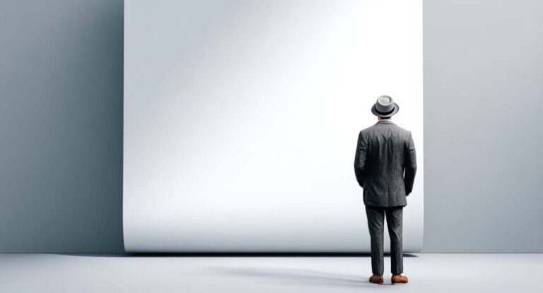 Writer staring at a blank page